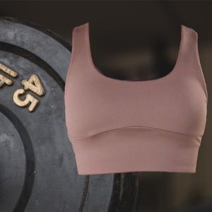 GymShark Women’s Longline Sports Bra in Truffle Brown